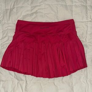 GoldHinge pink pleated mini skirt